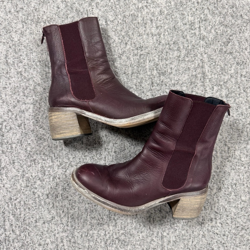 Free People Dark Burgundy Heeled Boots